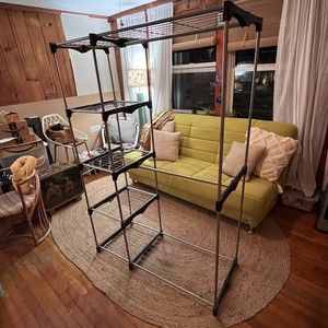 Honey-Can-Do freestanding closet wardrobe organizer 68in tall 4 tier double rod